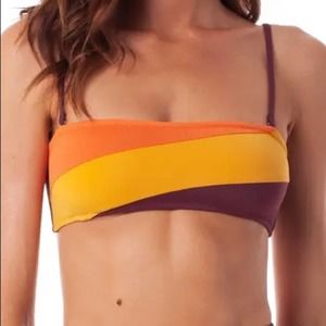 Rhythm North Shore Block Bandeau Top NWT Woman's  Large